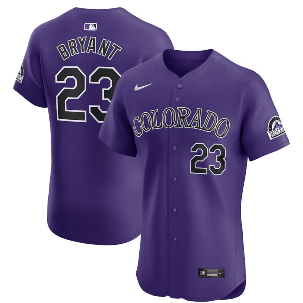 Nike Colorado Rockies Kris Bryant #23 Elite Player men's Jersey purple large NWT
